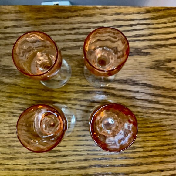 4 Stemmed Cordial Glasses 4 " - Picture 3 of 4